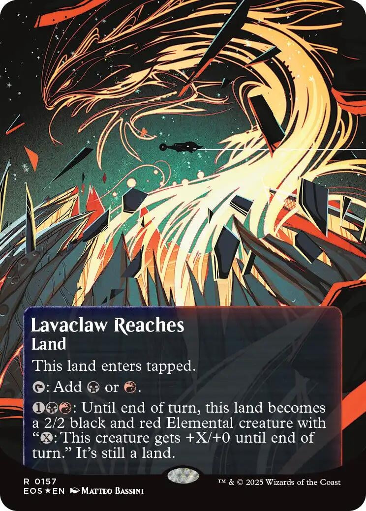 Image for Lavaclaw Reaches (0157) (Borderless) (Galaxy Foil) (157) (Edge of Eternities: Stellar Sights) - Magic: The Gathering