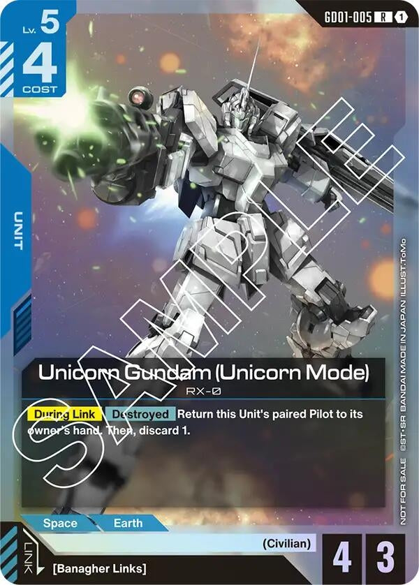 Image for Unicorn Gundam (Unicorn Mode) (Launch Event) (GD01-005) (Gundam Promotional Cards) - Gundam Card Game