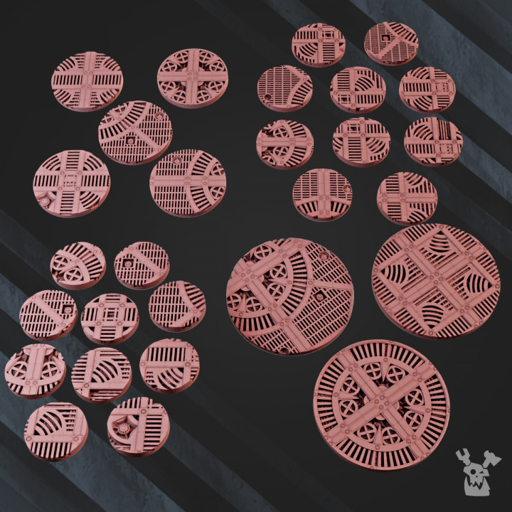 Industrial Bases Set 25mm to 60mm | DakkaDakka | Grim Dark | Fantasy | One Page Rules
