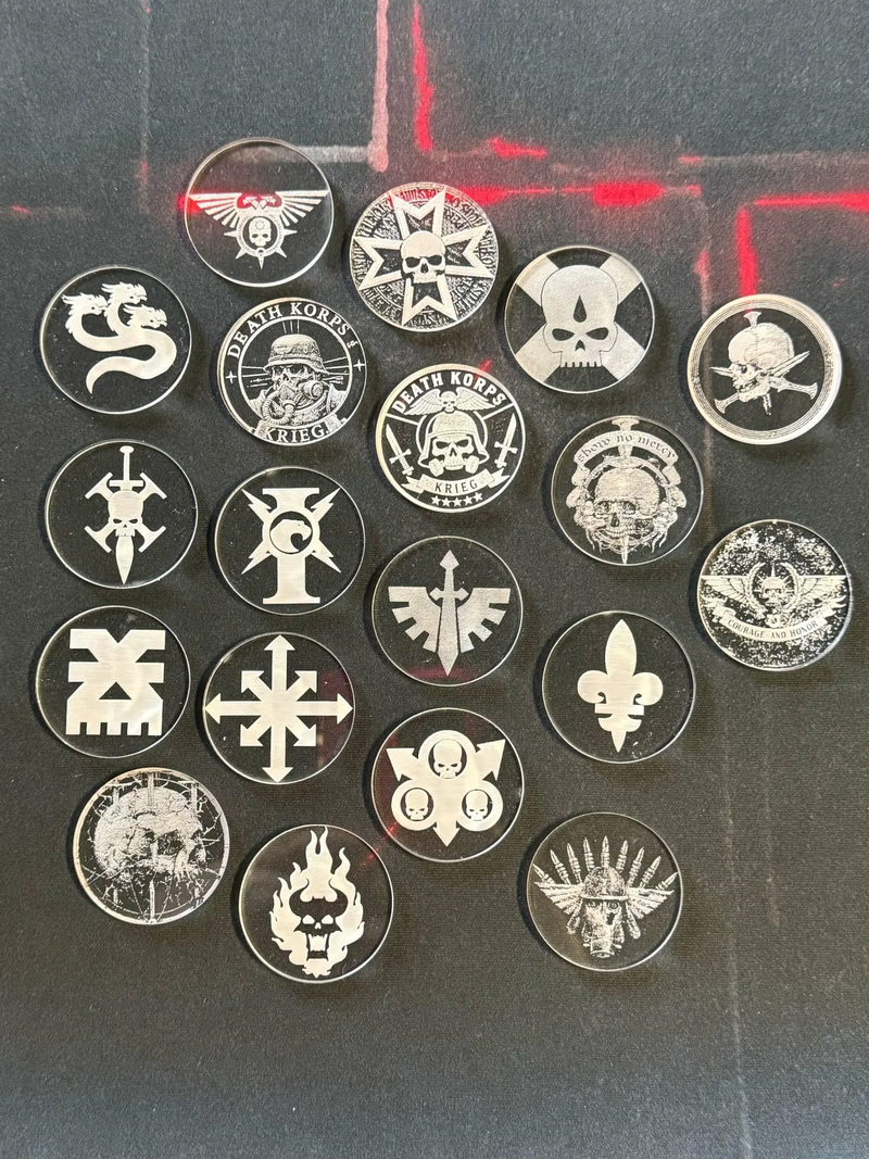 Objective Token | 40mm | Custom Acrylic | Grim Dark | Objective Marker