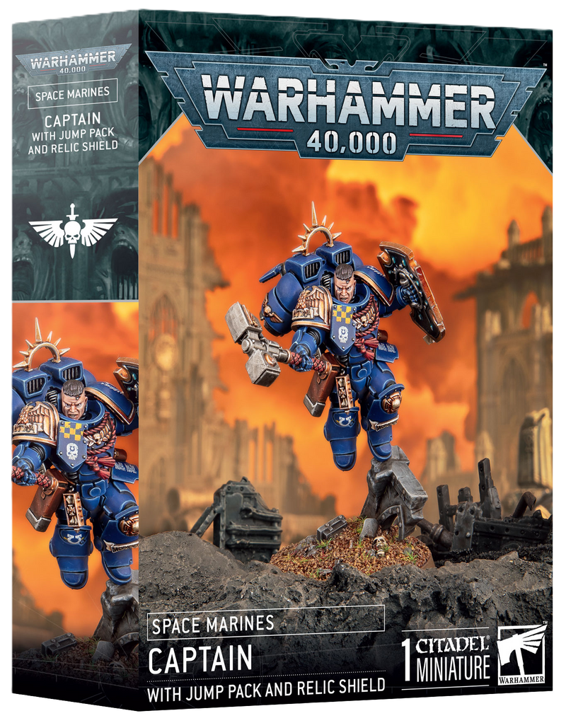 Warhammer 40K: Space Marines - Captain w/ Jump Pack and Relic Shield