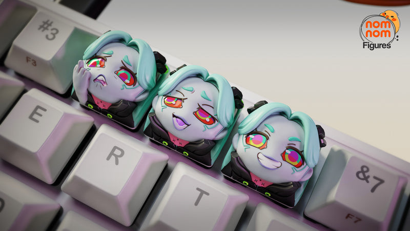 Rebecca Cyberpunk Keycaps (Nomnom Figures)