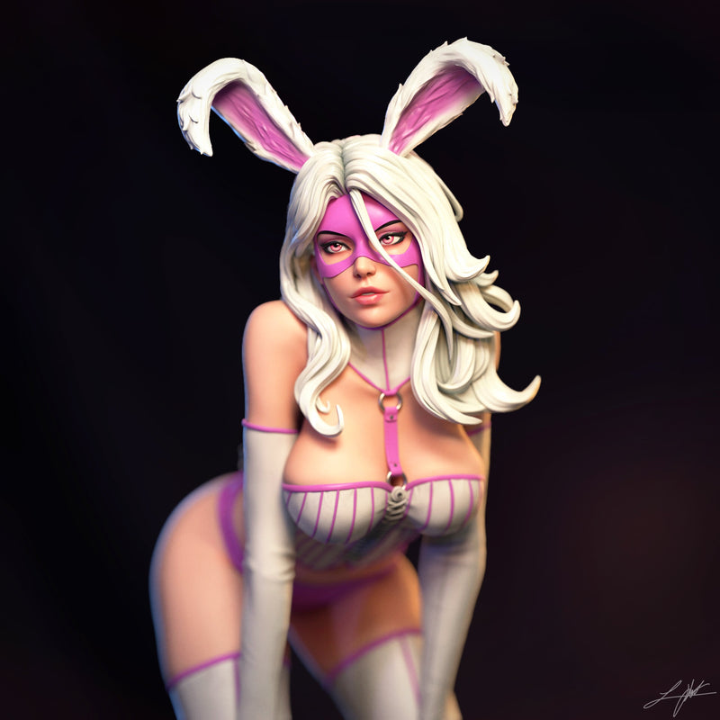 White Rabbit Resin Statue - view 7