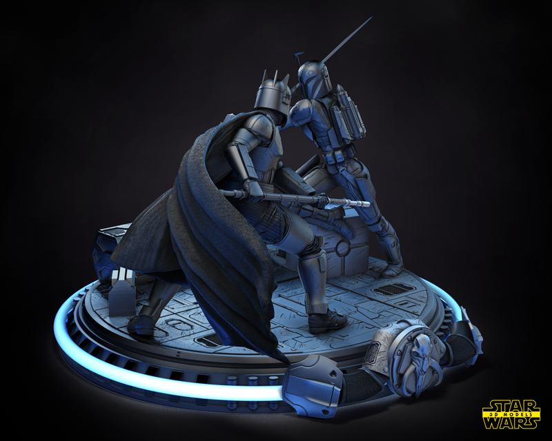 Bo Katan and Moff Gideon DIORAMA BASE