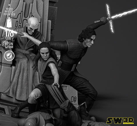 Kylo Ren and Rey Diorama