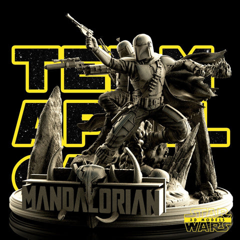 Diorama Base- Mandalorian and Boba Fett Star Wars 3D Models