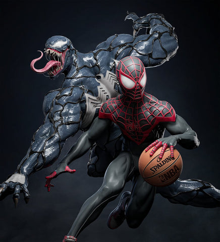 Spiderman Miles Morales Versus Venom Statue - 1/9 Scale