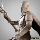 Mandalorian on Blurrg Sculpture