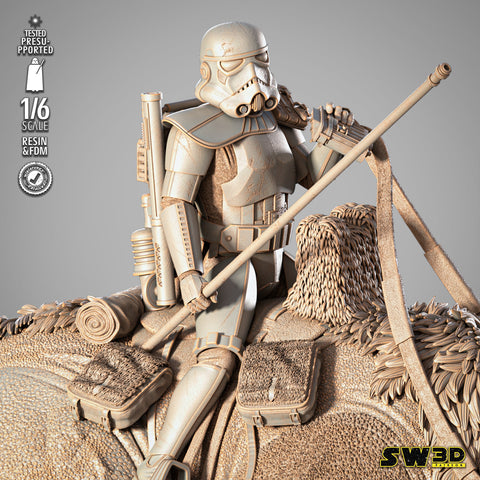 Sand Trooper in Dewback Sculpture