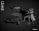 Back To The Future Diorama With DeLorean resin diorama kit view 2