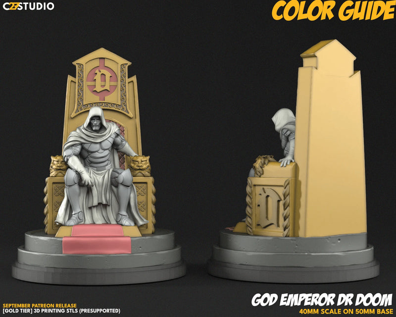 God Emperor Doom Marvel MCP-compatible resin miniature by C27 Studios - product image 2