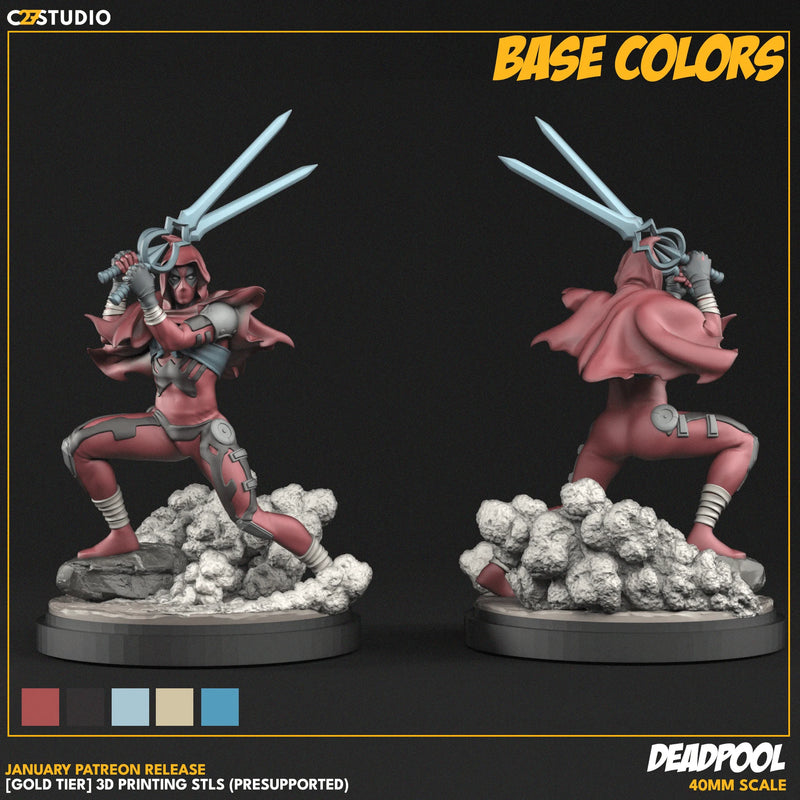 Deadpool (Horsemen of Famine) Marvel MCP-compatible resin miniature by C27 Studios - product image 2