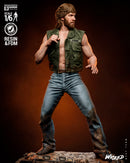 Chuck Norris Lone Wolf Sculpture resin statue kit view 2