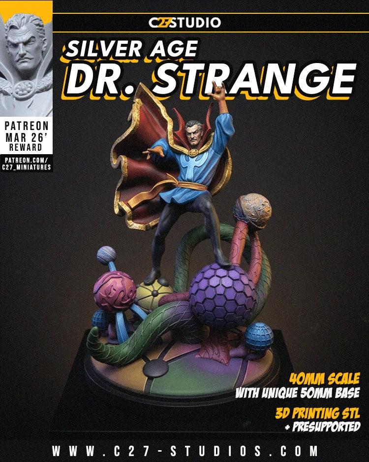 Dr. Strange (Classic) Marvel MCP-compatible resin miniature by C27 Studios - product image 2