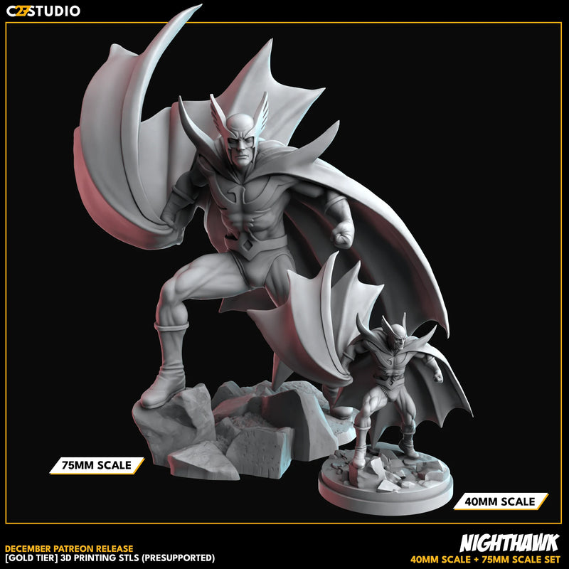 Nighthawk Marvel MCP-compatible resin miniature by C27 Studios - product image 2