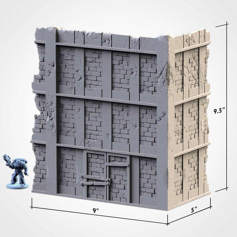 City Ruins WTC Set 01 3D printed terrain view 2