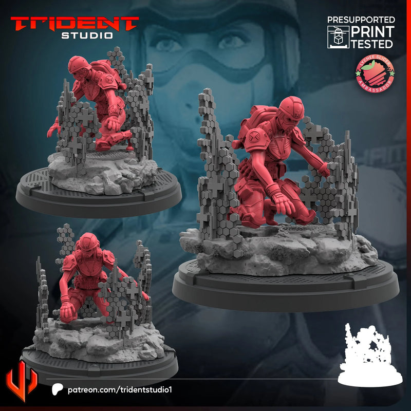 SHIELD Medic Female Marvel MCP-compatible 40mm resin proxy miniature by Trident Miniatures - product image 2