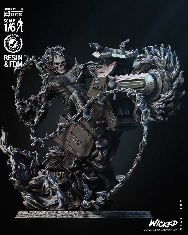 Danny Ketch Ghost Rider Sculpture resin statue kit view 2