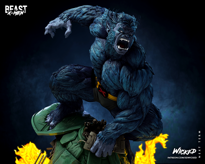 Beast Sculpture resin statue kit view 2