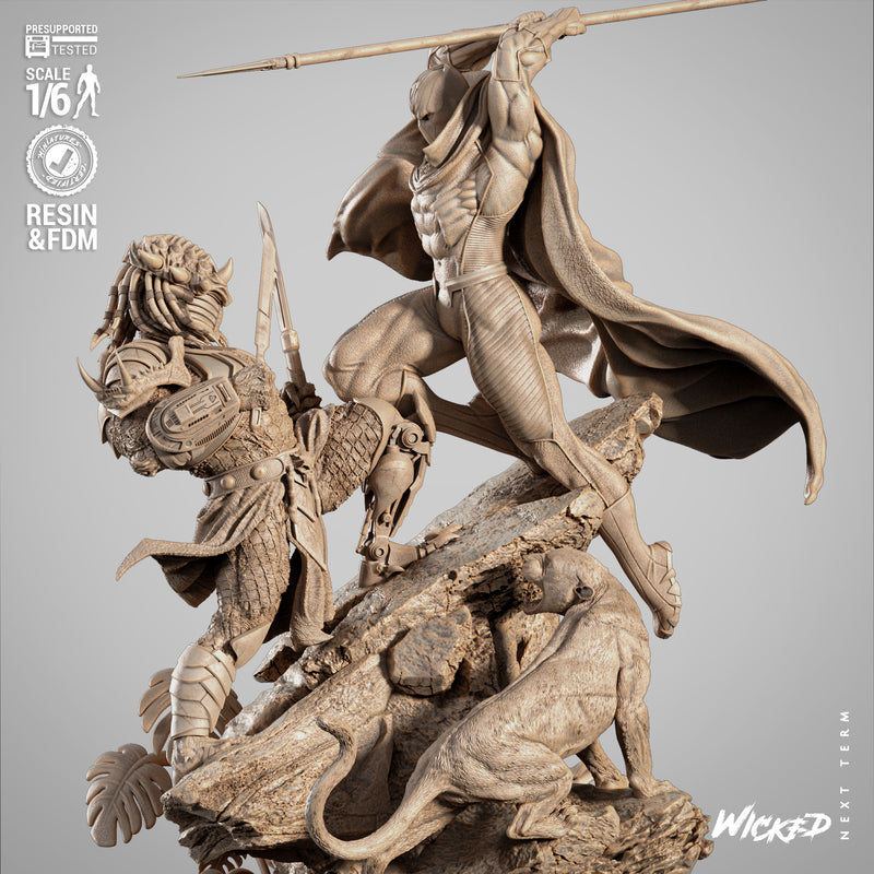 Black Panther VS Predator Diorama resin diorama kit view 2