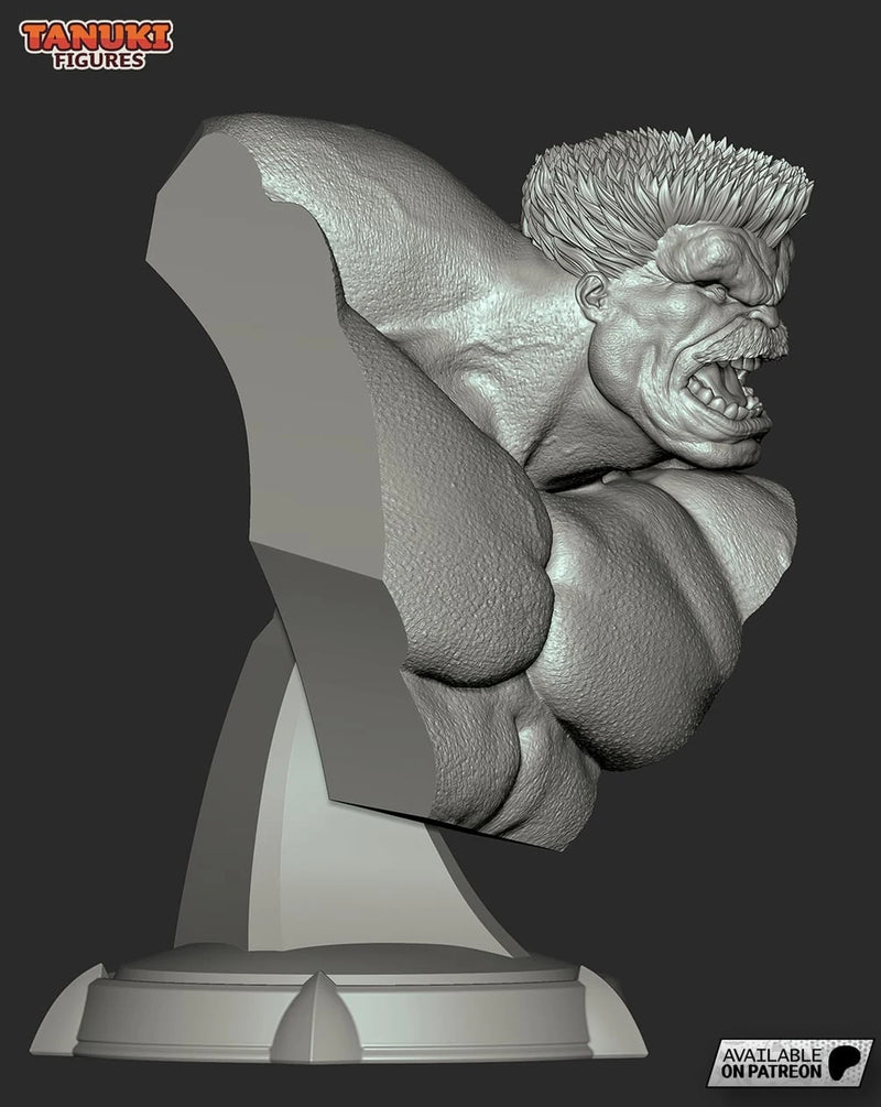 Red Hulk Resin Statue & Bust - Bust view 2