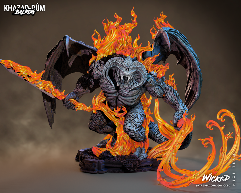 Balrog Sculpture resin statue kit view 2