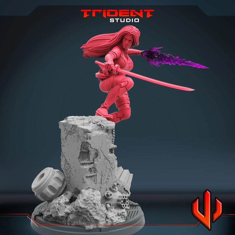 Psylocke - Sculpt B Marvel MCP-compatible 40mm resin proxy miniature by Trident Miniatures - product image 2