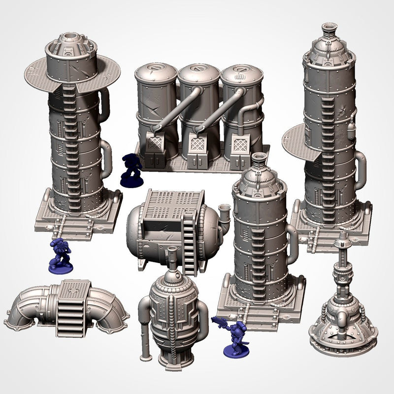 Industrial Sector 3D printed terrain view 2