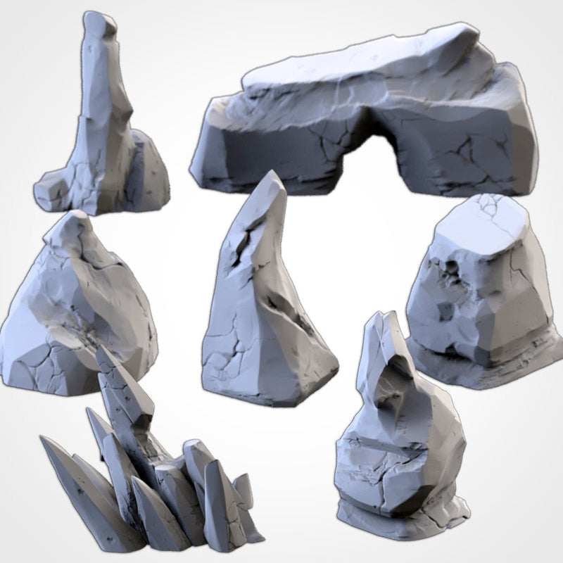 Icebergs 3D printed terrain view 2