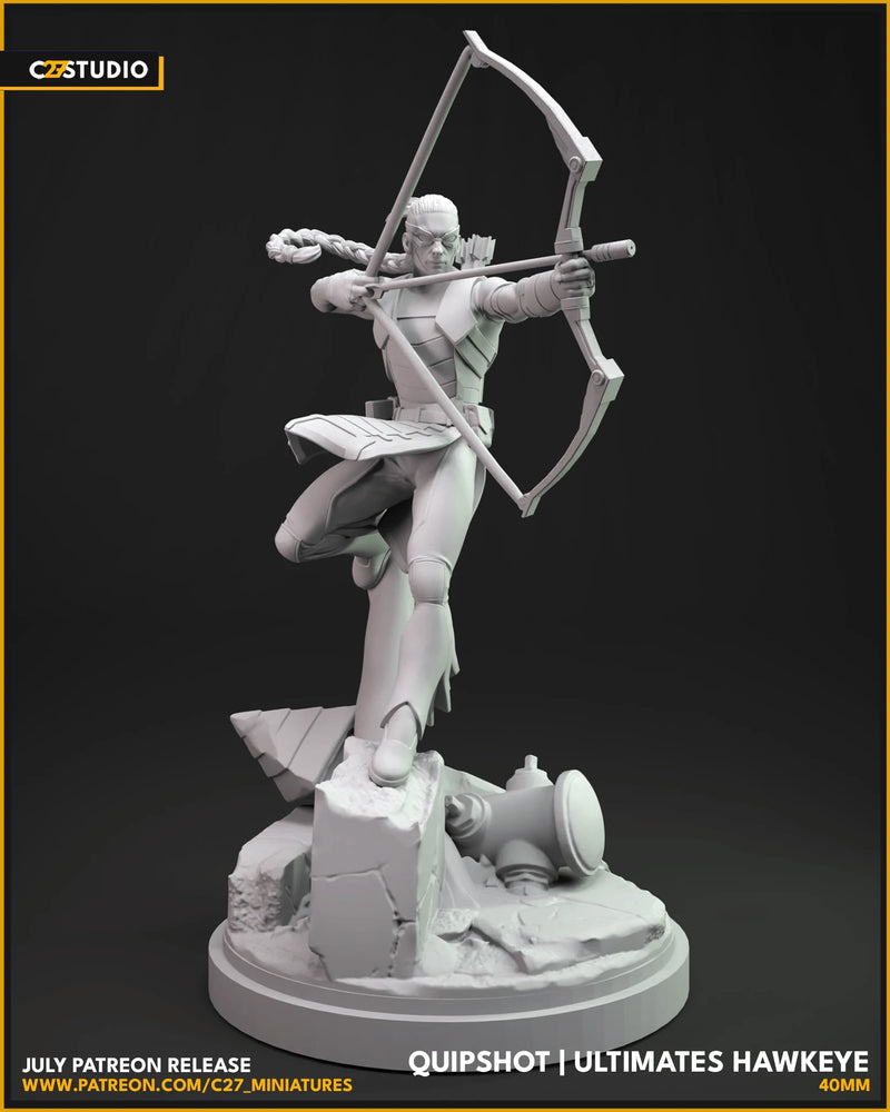 Hawkeye (Jul 2025 Sculpt) Marvel MCP-compatible resin miniature by C27 Studios - product image 2