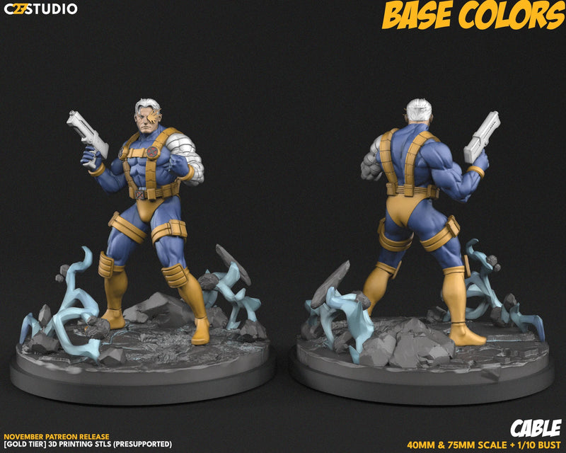 Cable (Nov 2024 Sculpt) Marvel MCP-compatible resin miniature by C27 Studios - product image 2