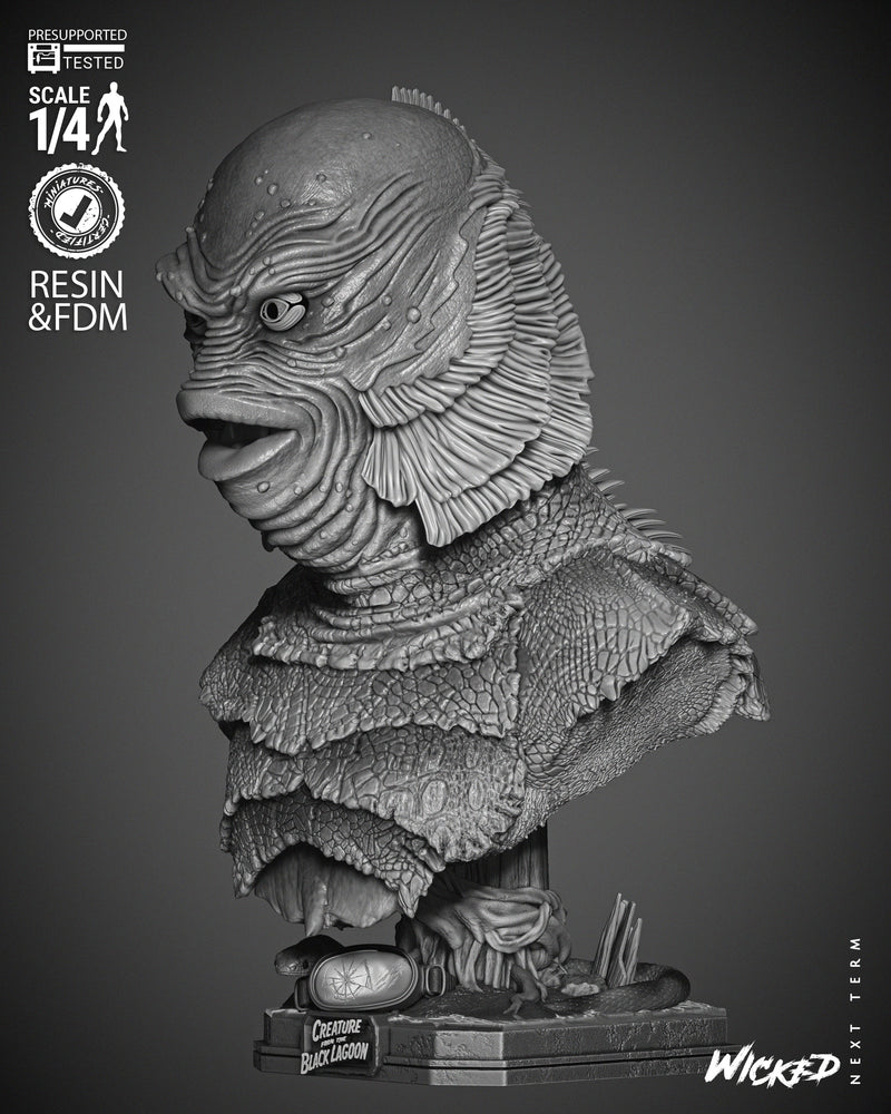 Creature of the Black Lagoon Portrait Bust resin bust kit view 2