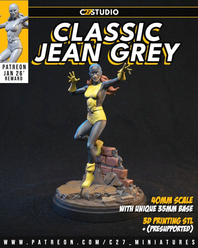 Jean Grey (Original) Marvel MCP-compatible resin miniature by C27 Studios - product image 2