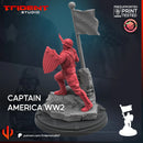 Captain America WW2 Marvel MCP-compatible 40mm resin proxy miniature by Trident Miniatures - product image 2