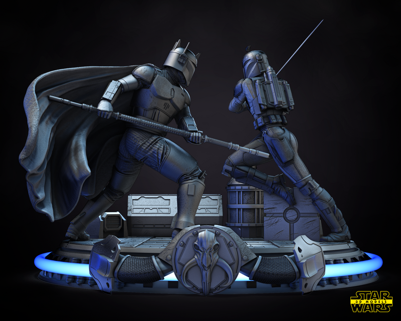 Bo Katan and Moff Gideon DIORAMA BASE