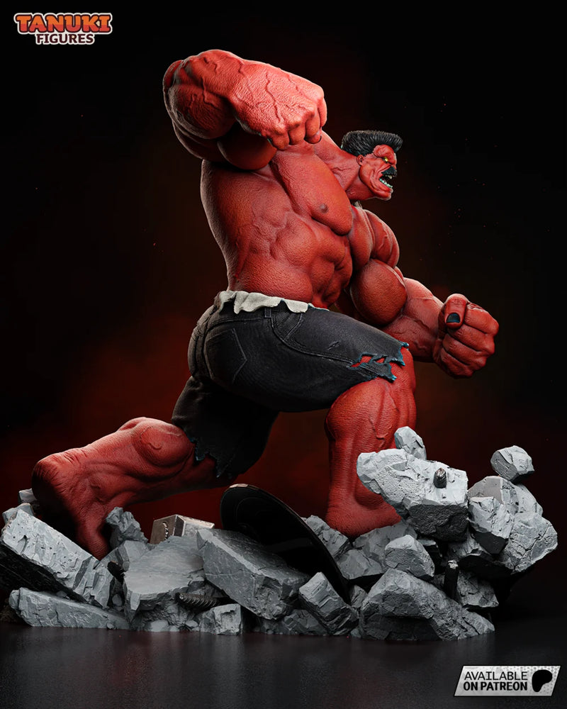 Red Hulk Resin Statue & Bust - Full Size view 2