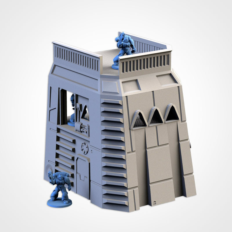 Modular Defense Turrets 3D printed terrain view 2