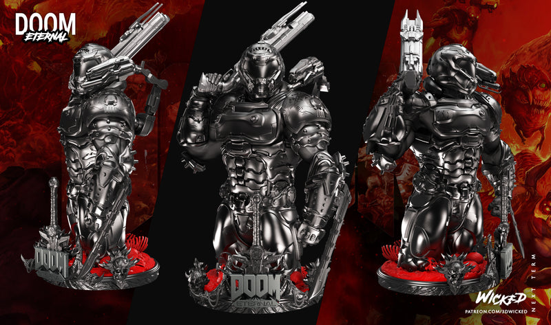 Doom Slayer Bust resin bust kit view 2