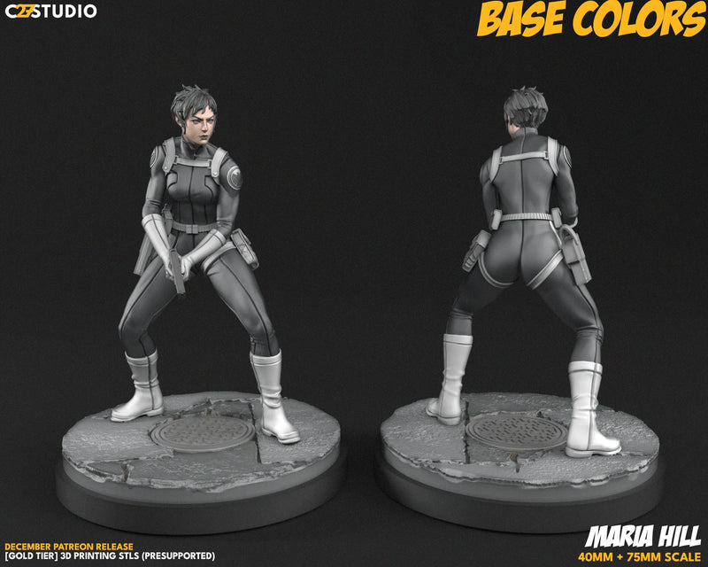 Maria Hill Marvel MCP-compatible resin miniature by C27 Studios - product image 2