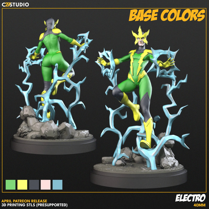 Electro (Apr 2025 Sculpt) Marvel MCP-compatible resin miniature by C27 Studios - product image 2