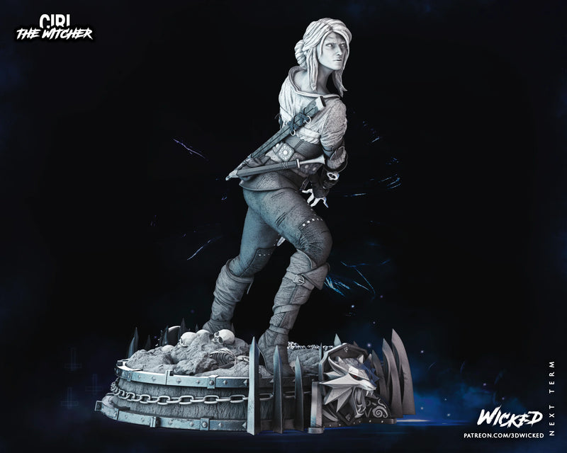 Ciri Sculpture resin statue kit view 2