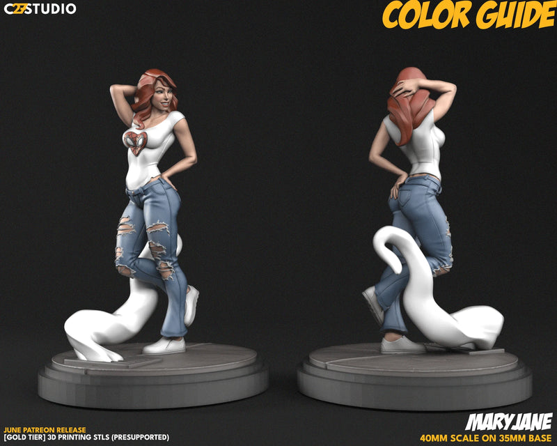 Mary Jane Watson Marvel MCP-compatible resin miniature by C27 Studios - product image 2