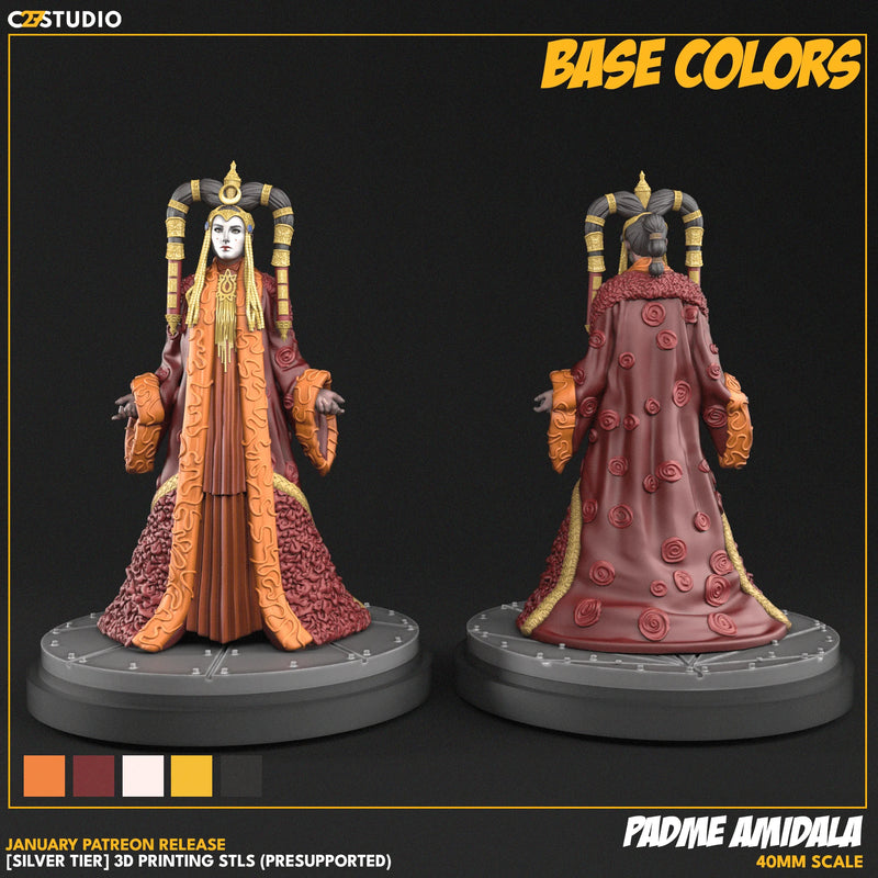 Padme Amidala Star Wars Shatterpoint-compatible resin miniature by C27 Studios - product image 2
