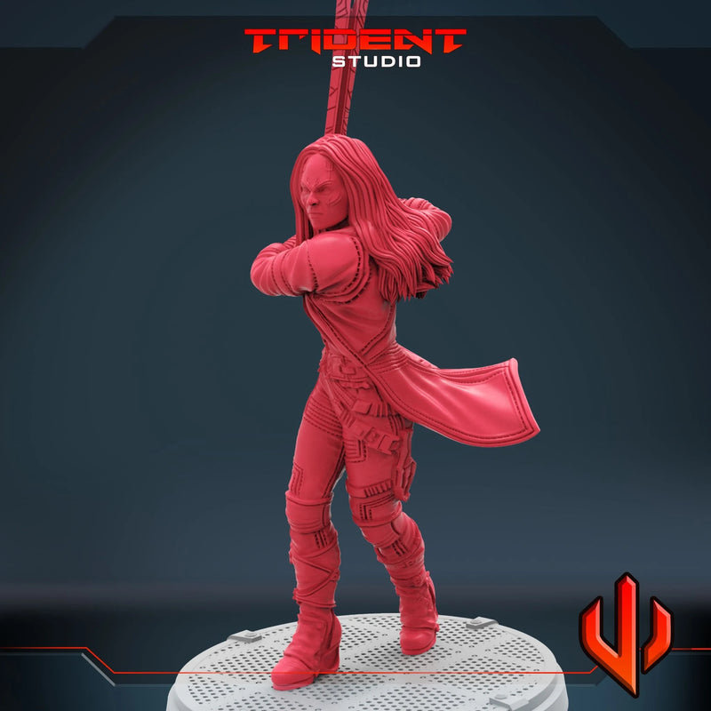 Gamora - Sculpt B Marvel MCP-compatible 40mm resin proxy miniature by Trident Miniatures - product image 2