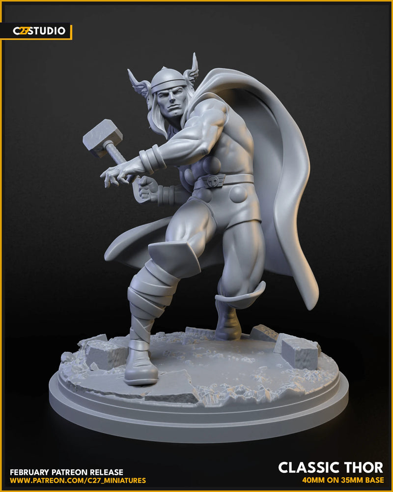Thor (Classic) Marvel MCP-compatible resin miniature by C27 Studios - product image 2