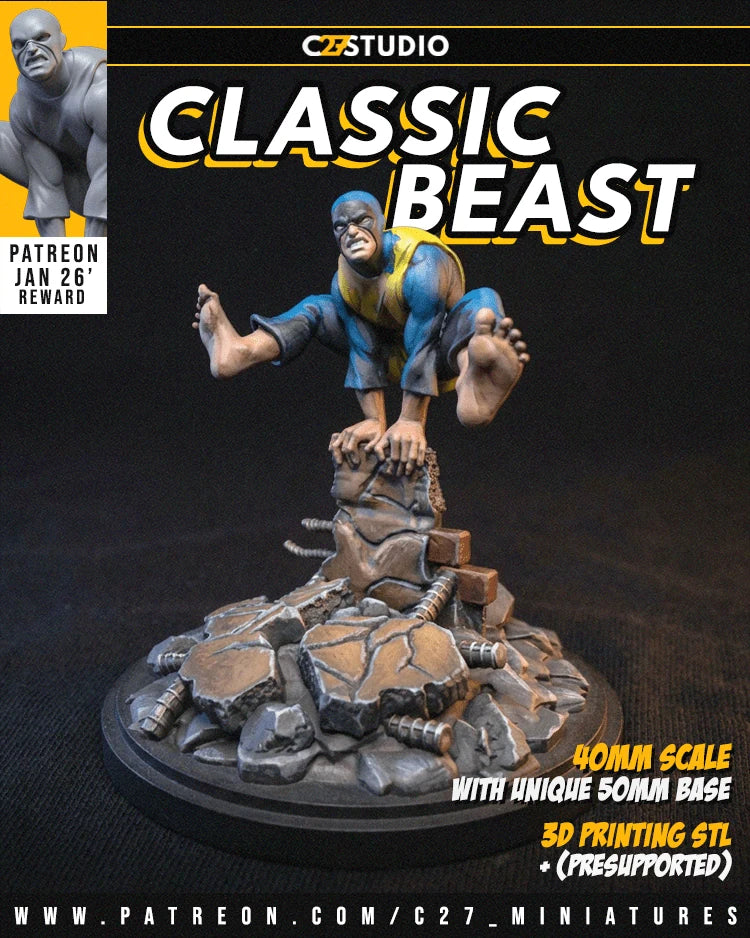 Beast (Original) Marvel MCP-compatible resin miniature by C27 Studios - product image 2