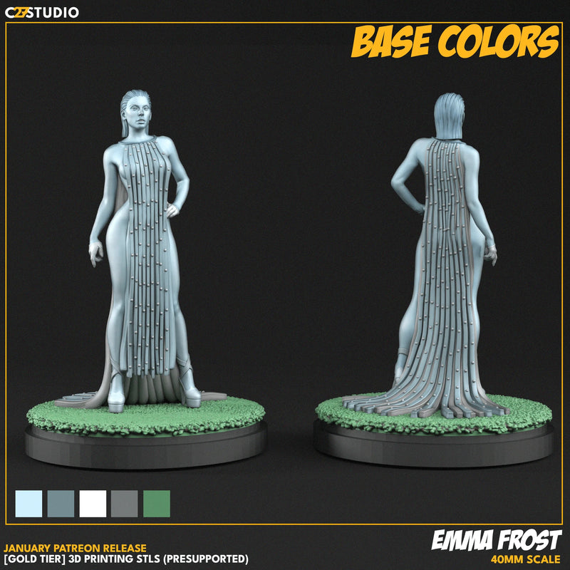 Emma Frost (Jan 2025 Sculpt) Marvel MCP-compatible resin miniature by C27 Studios - product image 2