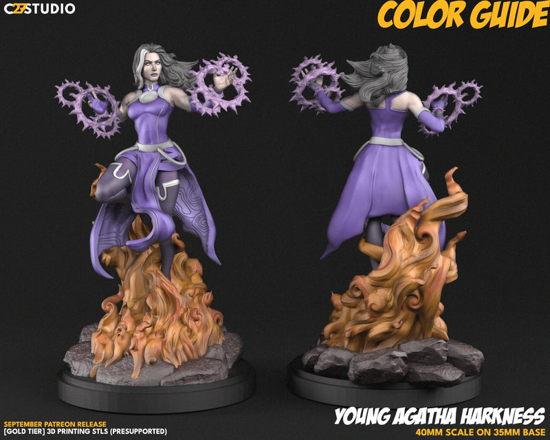 Young Agatha Harkness Marvel MCP-compatible resin miniature by C27 Studios - product image 2
