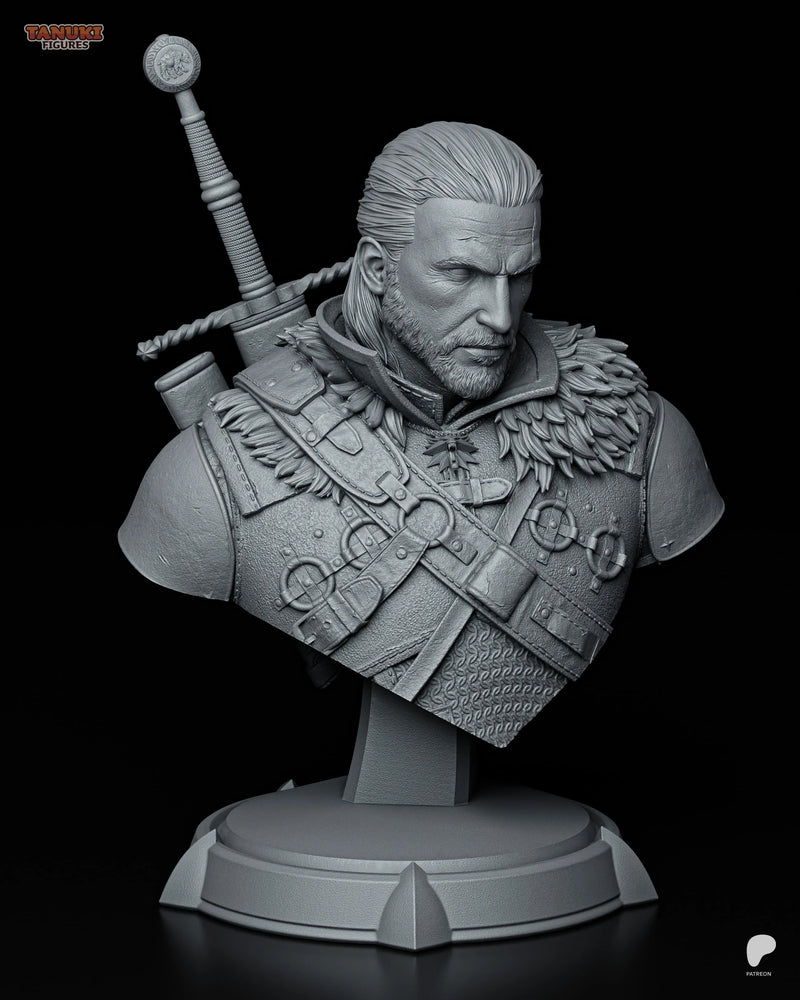 Geralt Resin Statue & Bust - Bust view 2