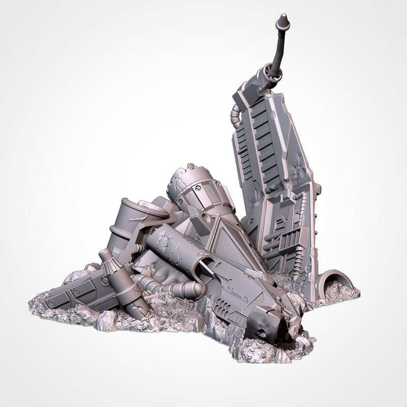 Crashed Spaceships 3D printed terrain view 2